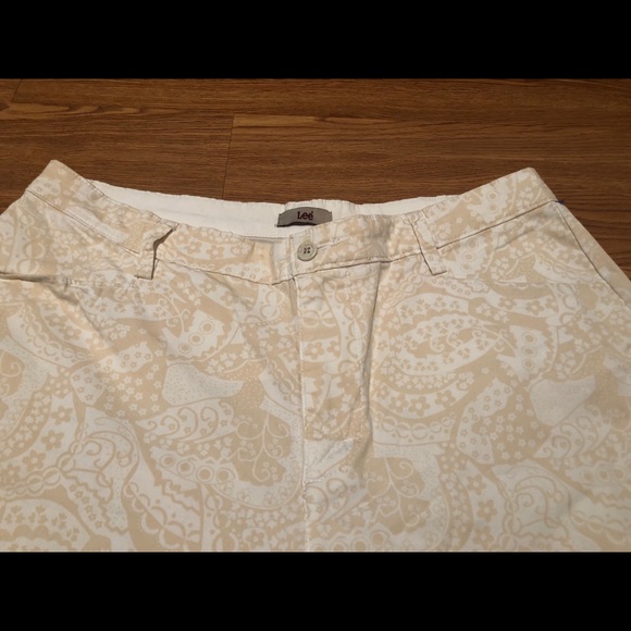 Lee Printed White Cream Capri Size 16 - Picture 4 of 4